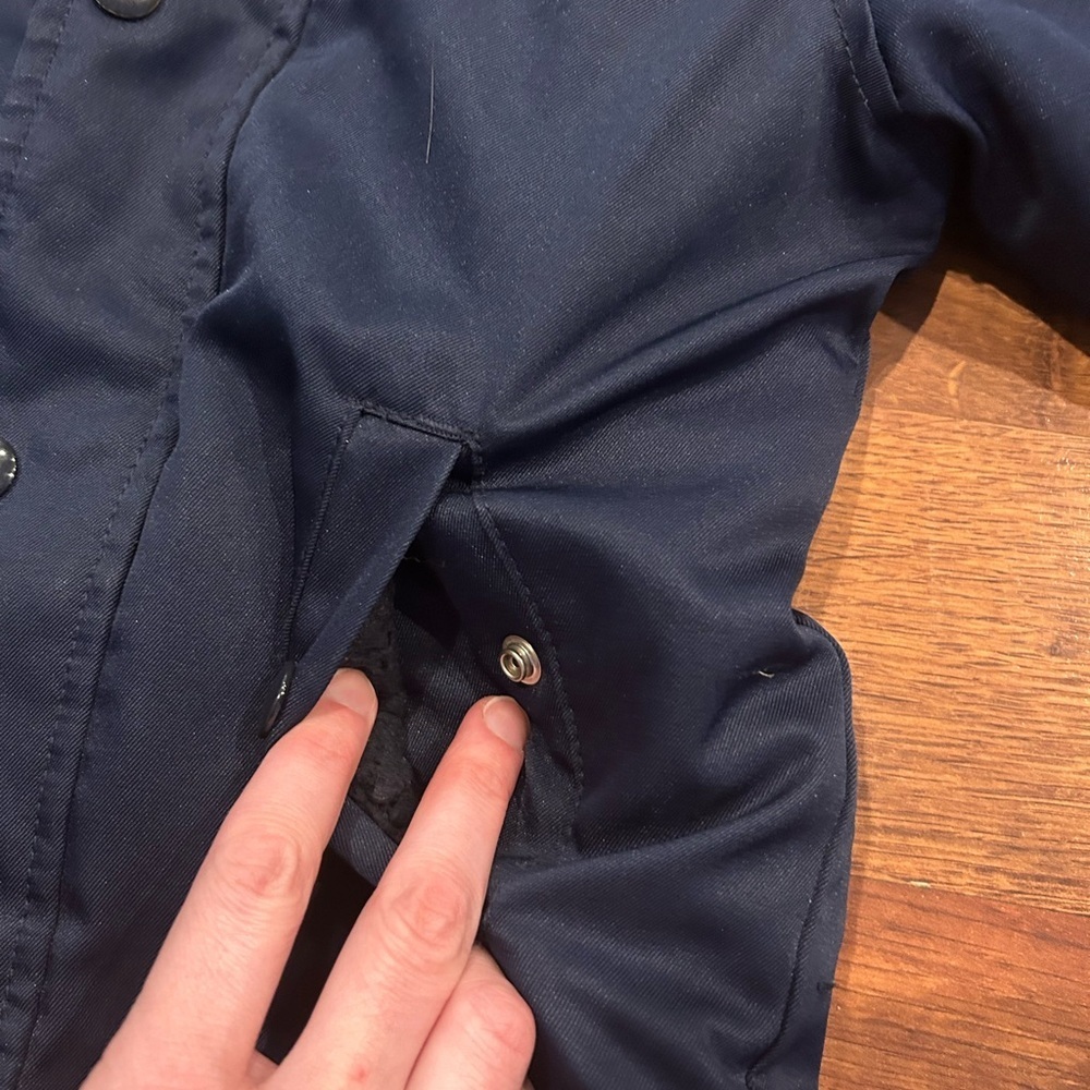 Children's Place Navy Faux Fur Trimmed Hooded Outdoor Fall Winter Coat 2T - Picture 4 of 6